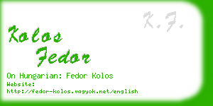 kolos fedor business card